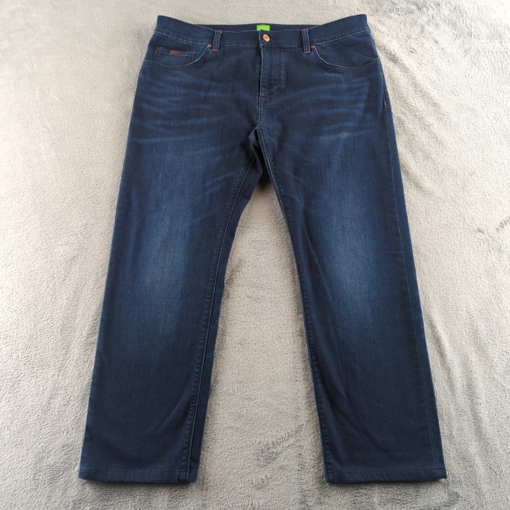 Hugo Boss Jeans Mens 35 (Fits 36x28) Blue Stretch Denim Regular Fit‎ C-Maine1